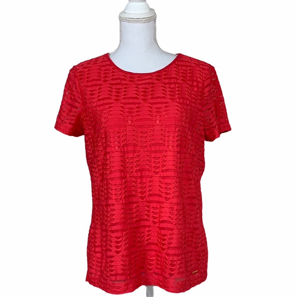 Calvin Klein coral blouse, size